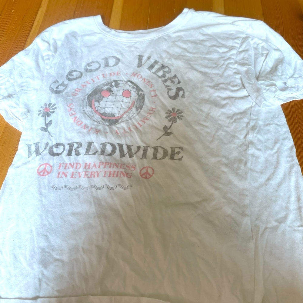 White graphic T